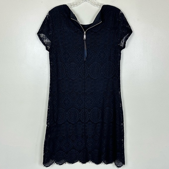 LAUNDRY BY SHELLI SEGAL Black Lace Cocktail Dress Goth Fairy Sheer, Size 8 - Picture 9 of 10